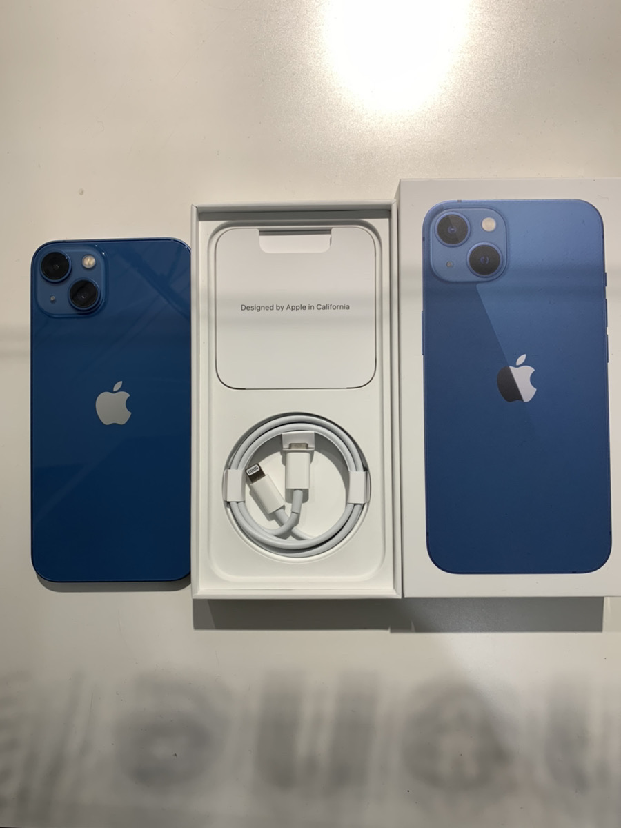 iPhone13 Blue　128GB (中古本体、付属品、箱)