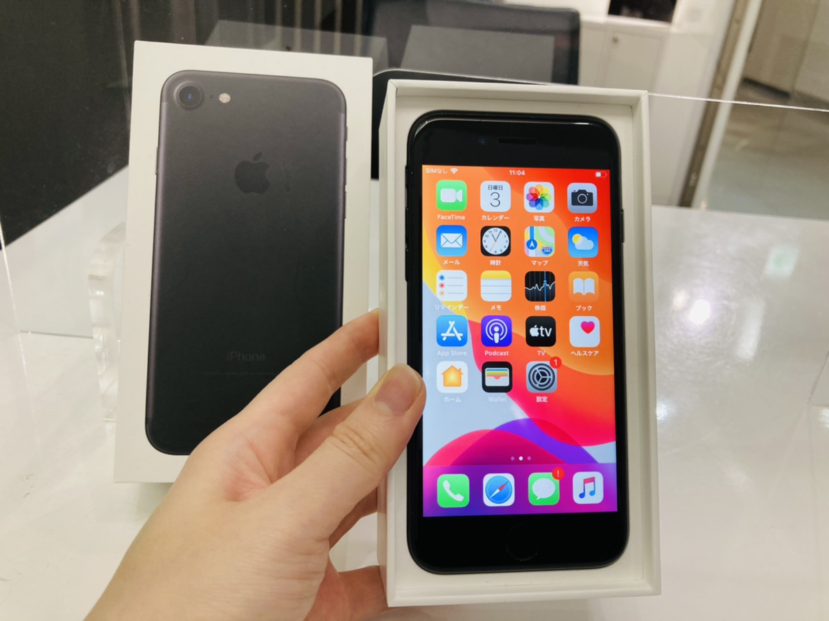 iPhone7 128GB ブラック simフリー 中古箱のみあり