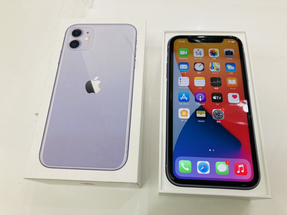 iPhone11 64GB パープル au× 交換品本体のみ