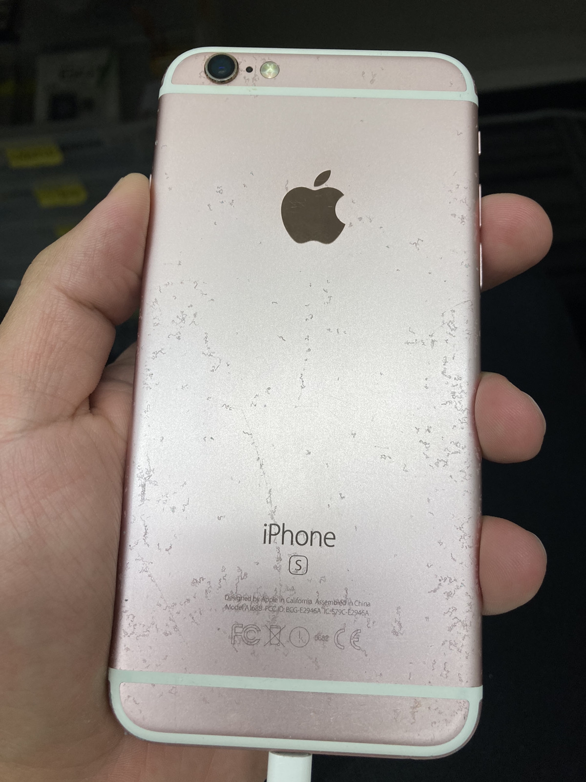iPhone6s  16GB  ローズ  SB○ 中古本体のみ SIMロック解除済　画面浮き、バッテリー膨張、劣化