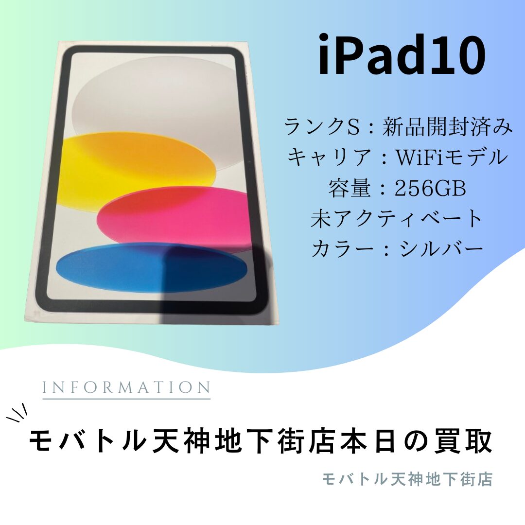 iPad10・256GB・WiFiモデル・ネット制限-【天神地下街】