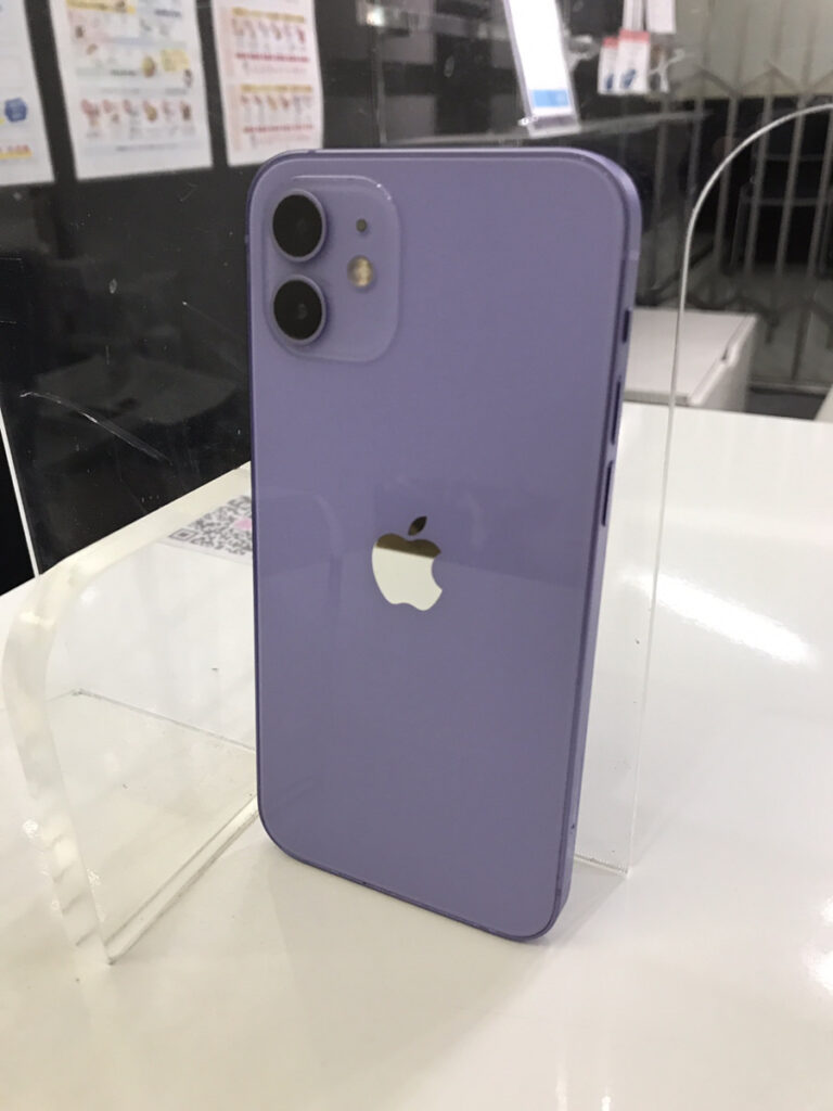 iphone iphone12 買取　新品　未開封　査定　買取　査定　川崎　スマホ　128GB　パープル　残債　分割　綺麗　減額　満足　iPhone修理工房　川崎日航店　日航ホテル　買取　買取クイック　docomo Softbank　KDDI　au　中古品　黒点　傷　カメラモード　写真　レンズ　サービス　バッテリー　劣化　