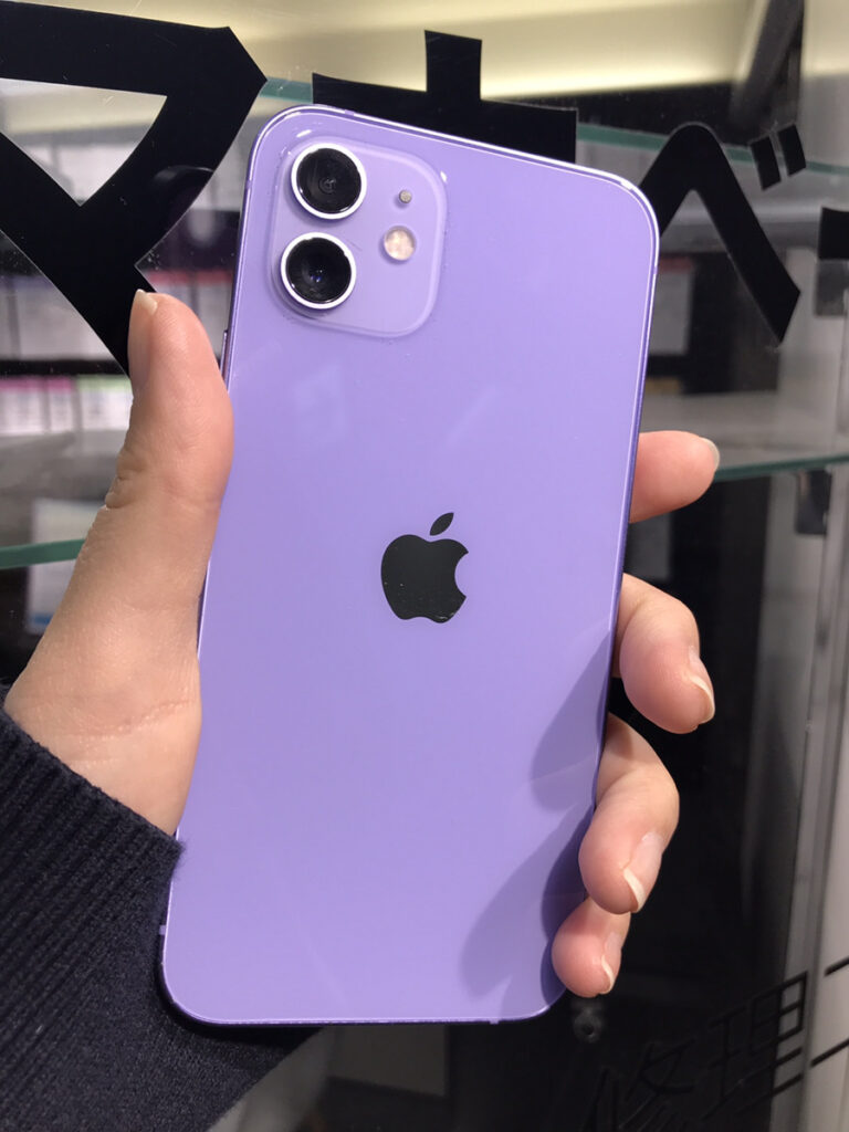 iphone iphone12 買取　新品　未開封　査定　買取　査定　川崎　スマホ　128GB　パープル　残債　分割　綺麗　減額　満足　iPhone修理工房　川崎日航店　日航ホテル　買取　買取クイック　docomo Softbank　KDDI　au　中古品　黒点　傷　カメラモード　写真　レンズ　サービス　バッテリー　劣化　