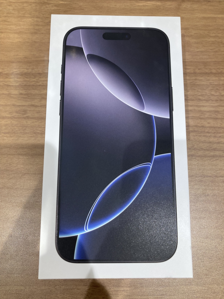 iPhone16ProMax 512GB AppleSIMフリー ブラックチタニウム 新品未開封 未アクティベート【錦糸町PARCO店】