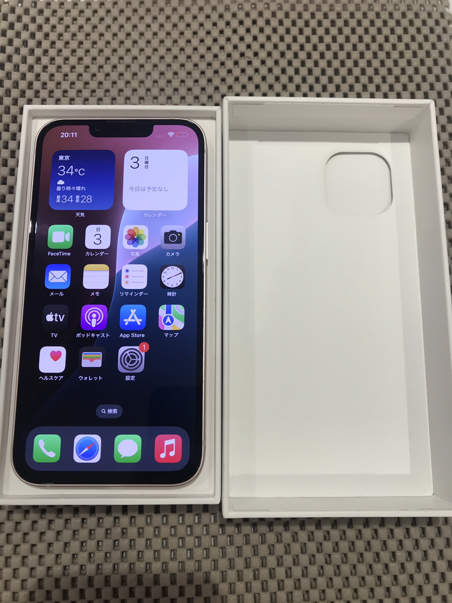 iPhone13 256GB 中古 本体、箱 SIMフリー【COCO東急プラザ蒲田店】
