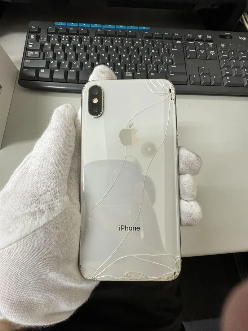 iPhoneX 64GB silver AppleSIMfree 故障品(画面割れ) 【所沢店】