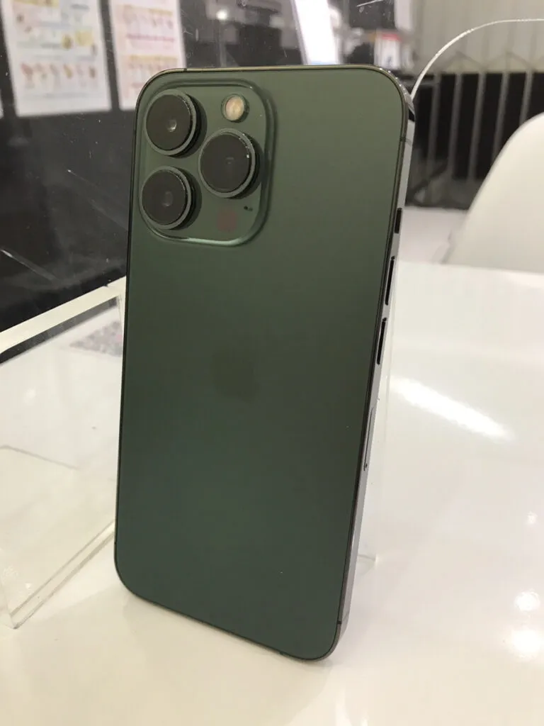 iPhone修理工房 iphone iphone13pro 買取 新品 査定 買取 査定 川崎 スマホ 故障品 docomo キャリア 端末 SIMフリー KDDI 楽天 Softbank 256GB 中古品 グリーン 黒点 汚れ 画面割れ 液晶