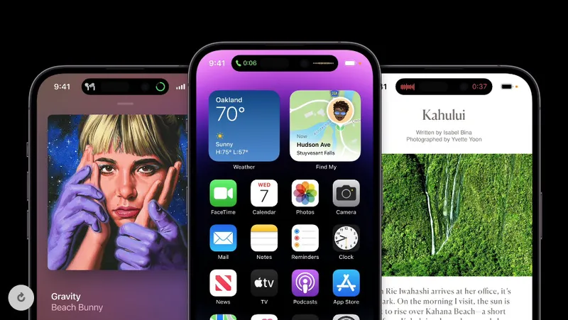 iPhone14のディスプレイはダイナミックでProはパンチホール採用