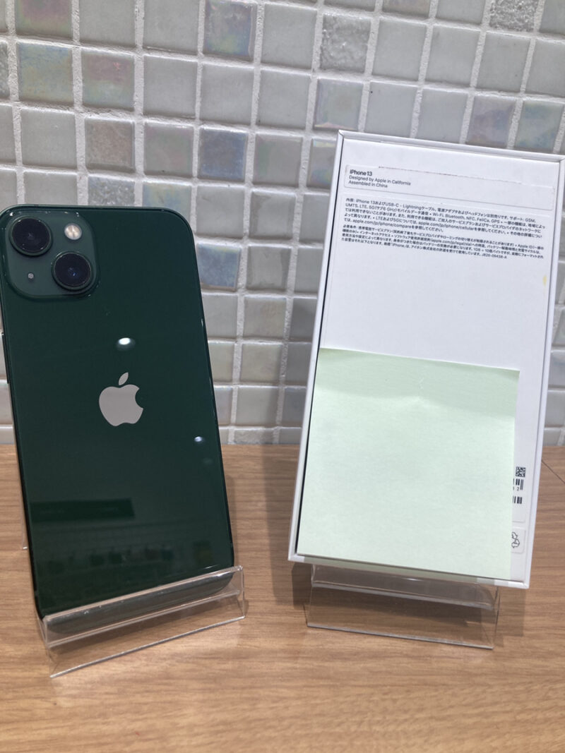 iPhone13 256GB　グリーン　楽天〇　付属品未使用　中古品【錦糸町PARCO】