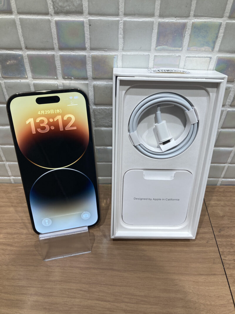 iPhone14pro　256GB　au○ 箱あり付属品未使用古品　【錦糸町PARCO店】